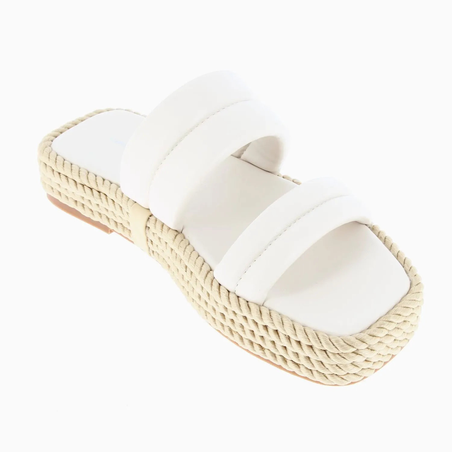 Vanessa Wu Sandales Plates>Mules Nala Beige Clair A Plateforme Cordes