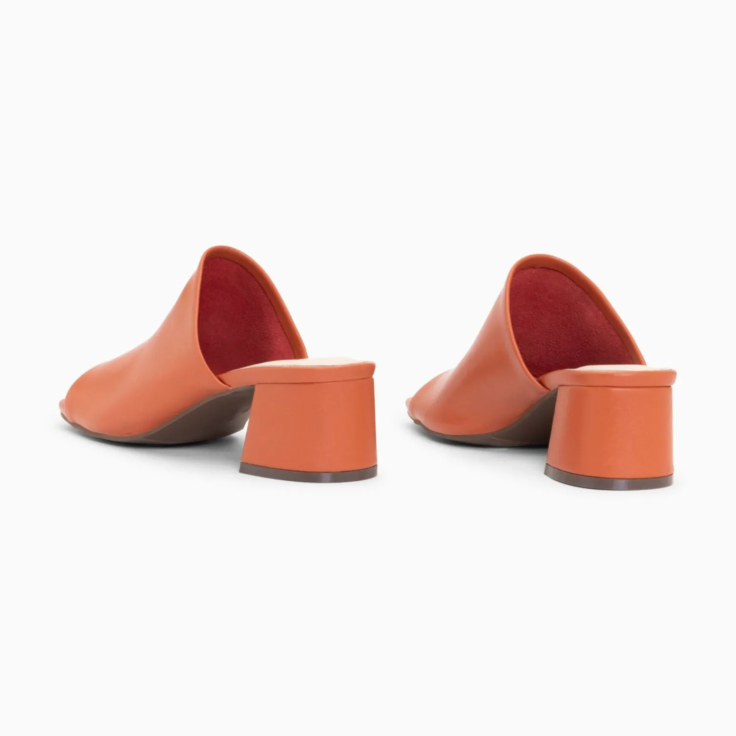 Vanessa Wu Sandales À Talon, Compensées>Mules Peep-Toe Helene Brique A Talon