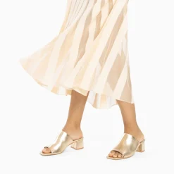 Vanessa Wu Sandales À Talon, Compensées>Mules Peep-Toe Helene Or A Talon
