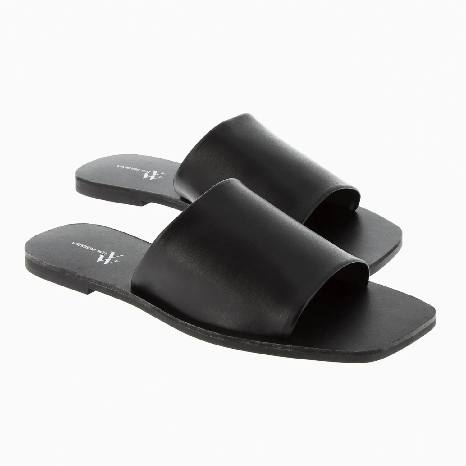 Vanessa Wu Sandales Plates>Mules Plates Sandra A Large Bride Noire