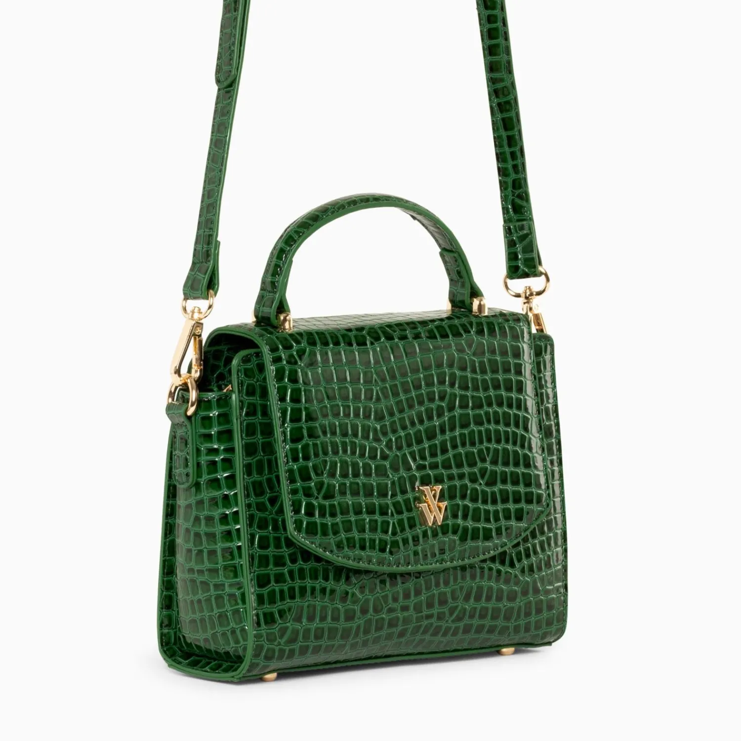 Vanessa Wu Sacs>Petit Sac A Main Joanne Vert Croco