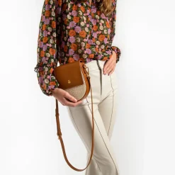Vanessa Wu Sacs>Petit Sac Armelle Camel Et Beige A Bandouliere