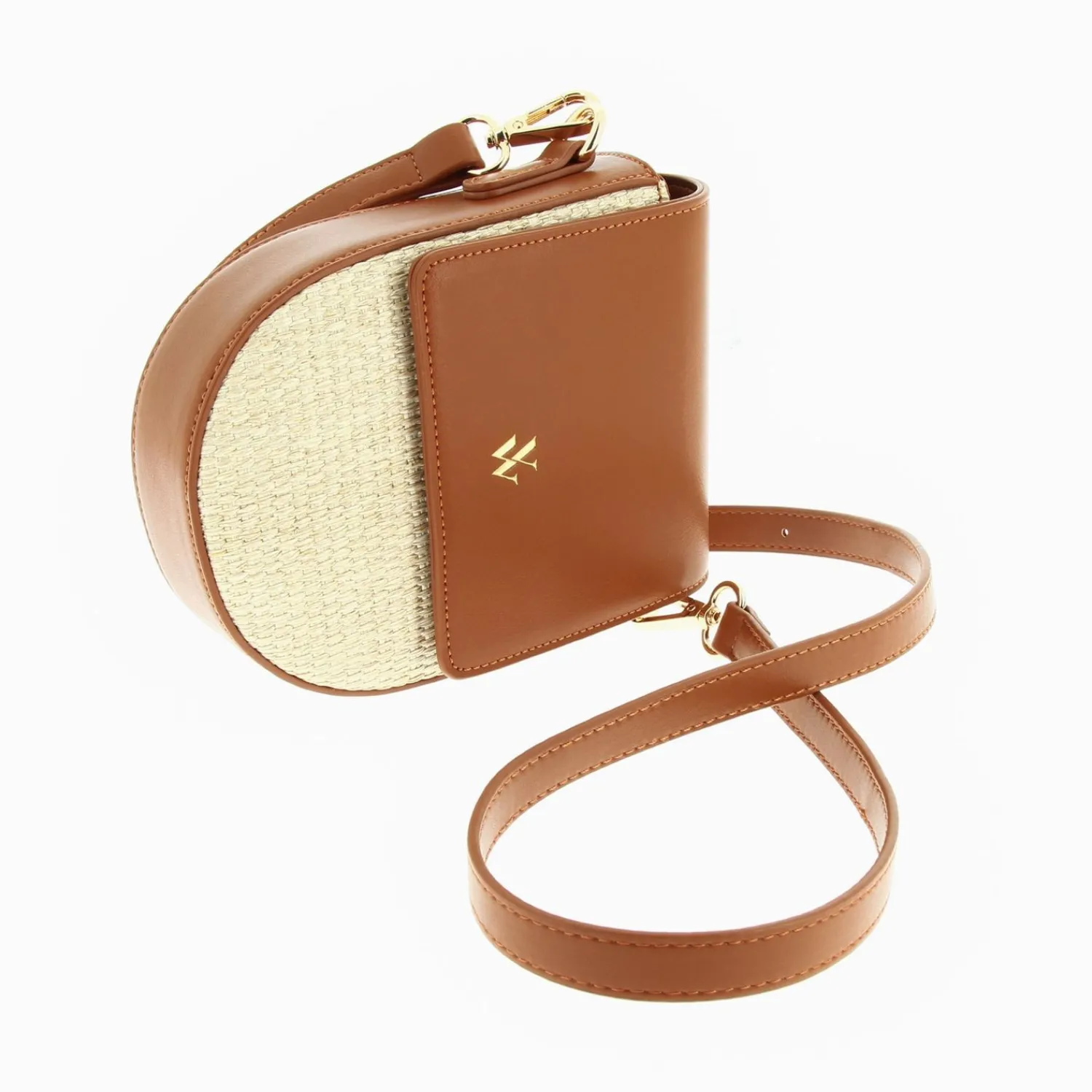 Vanessa Wu Sacs>Petit Sac Armelle Camel Et Beige A Bandouliere