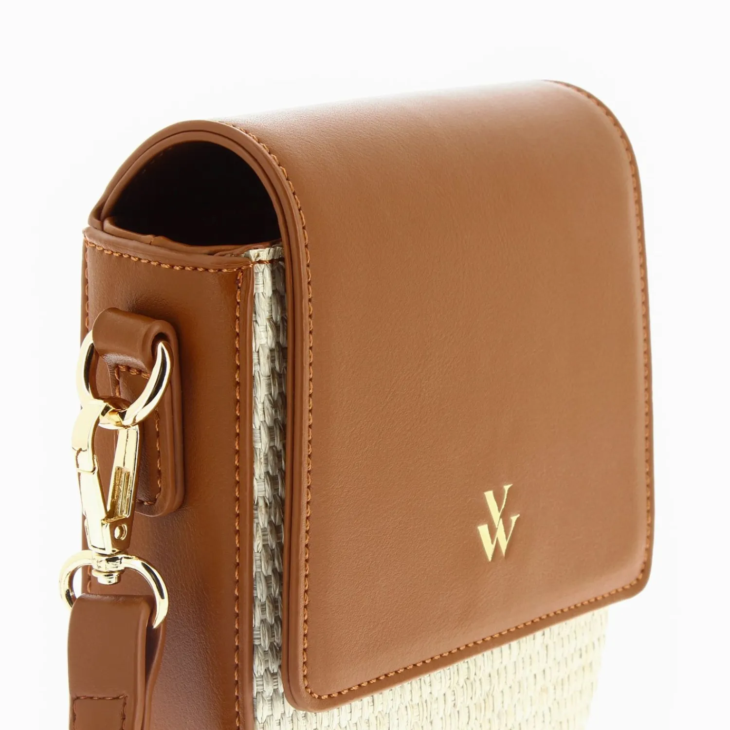 Vanessa Wu Sacs>Petit Sac Armelle Camel Et Beige A Bandouliere