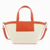 Vanessa Wu Sacs>Petit Sac Cabas Trapeze Eve Beige Et Orange