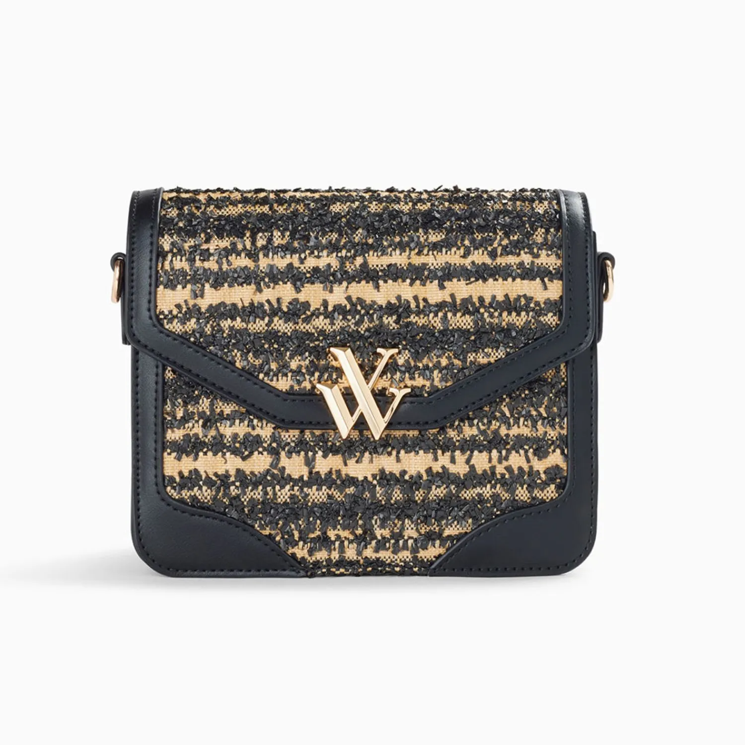 Vanessa Wu Sacs>Petit Sac Cartable Aline Noir Et Beige