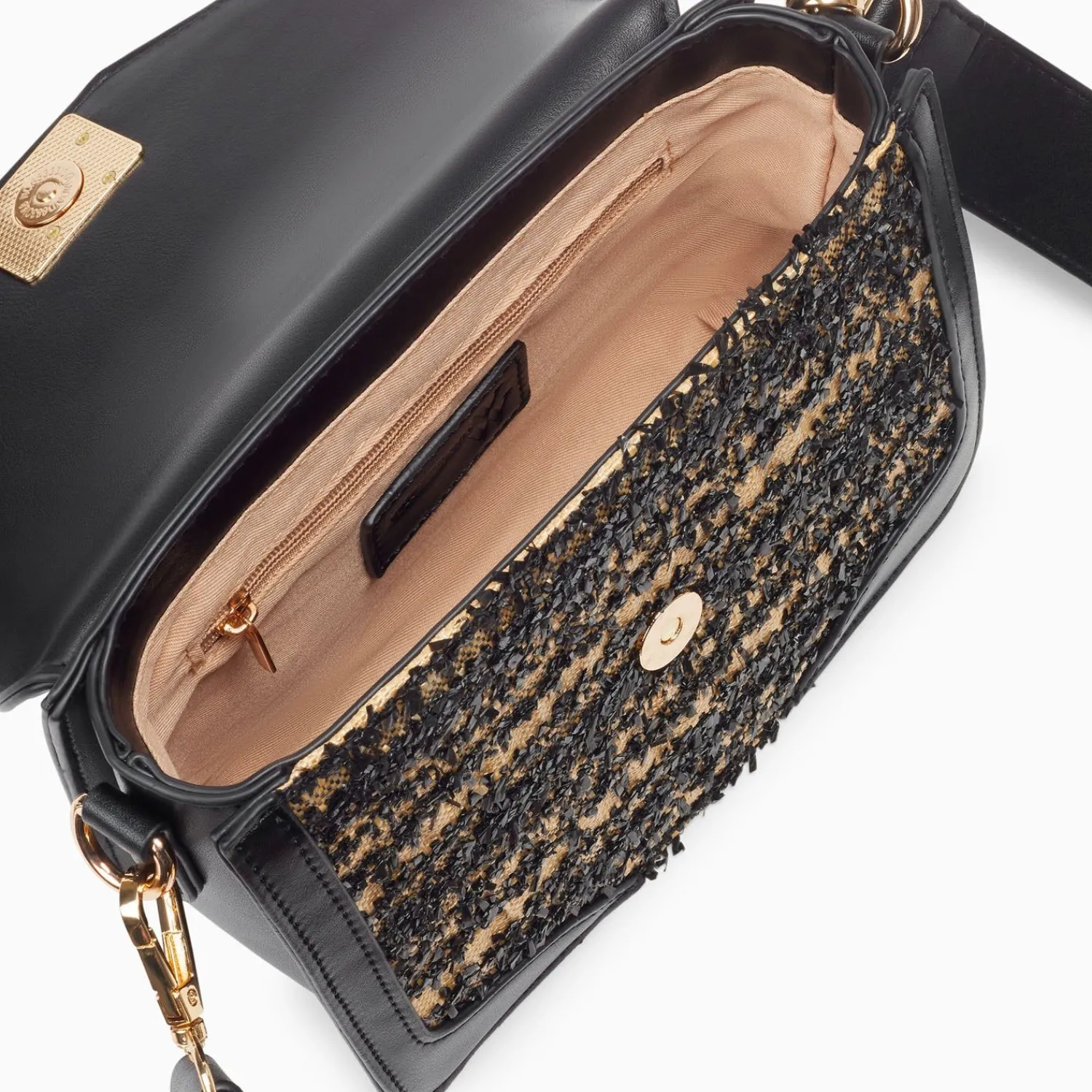 Vanessa Wu Sacs>Petit Sac Cartable Aline Noir Et Beige