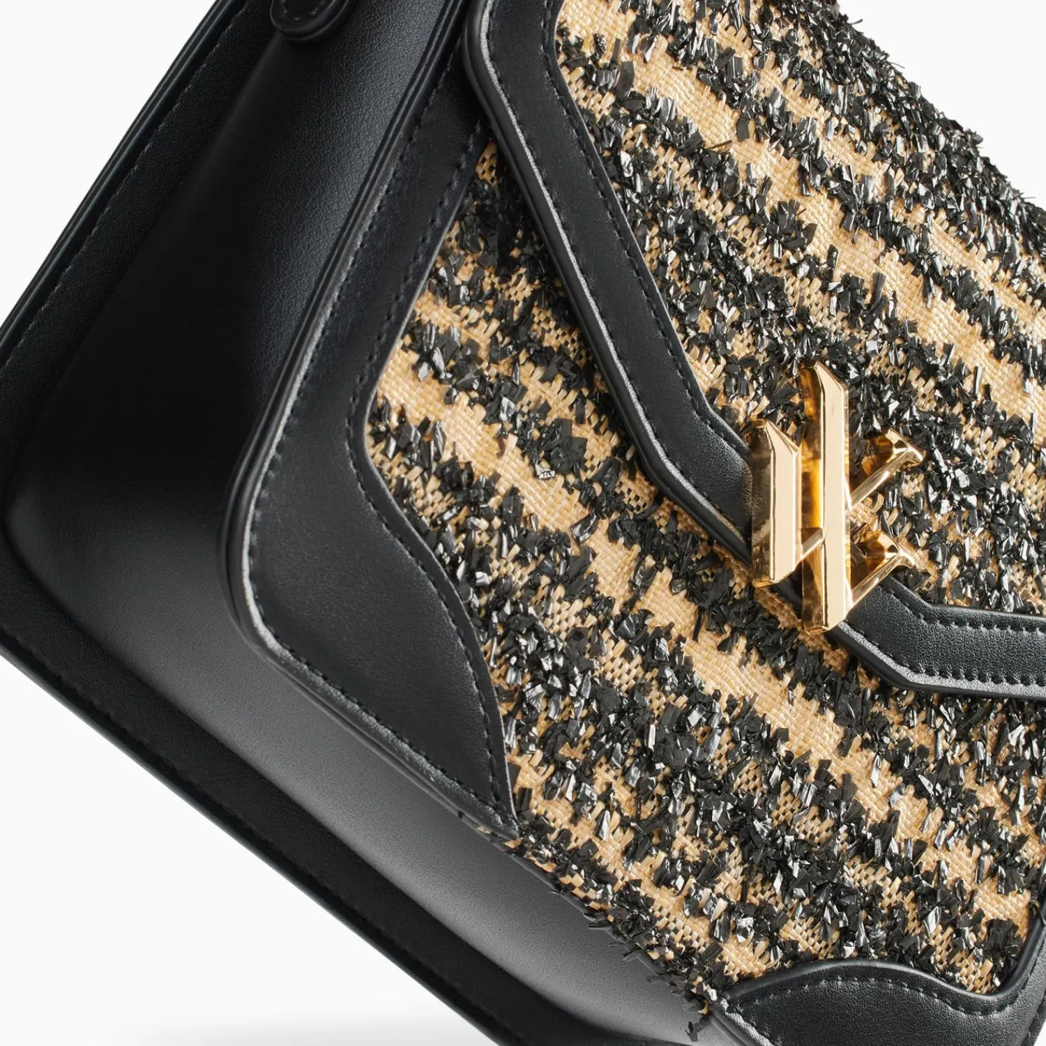 Vanessa Wu Sacs>Petit Sac Cartable Aline Noir Et Beige