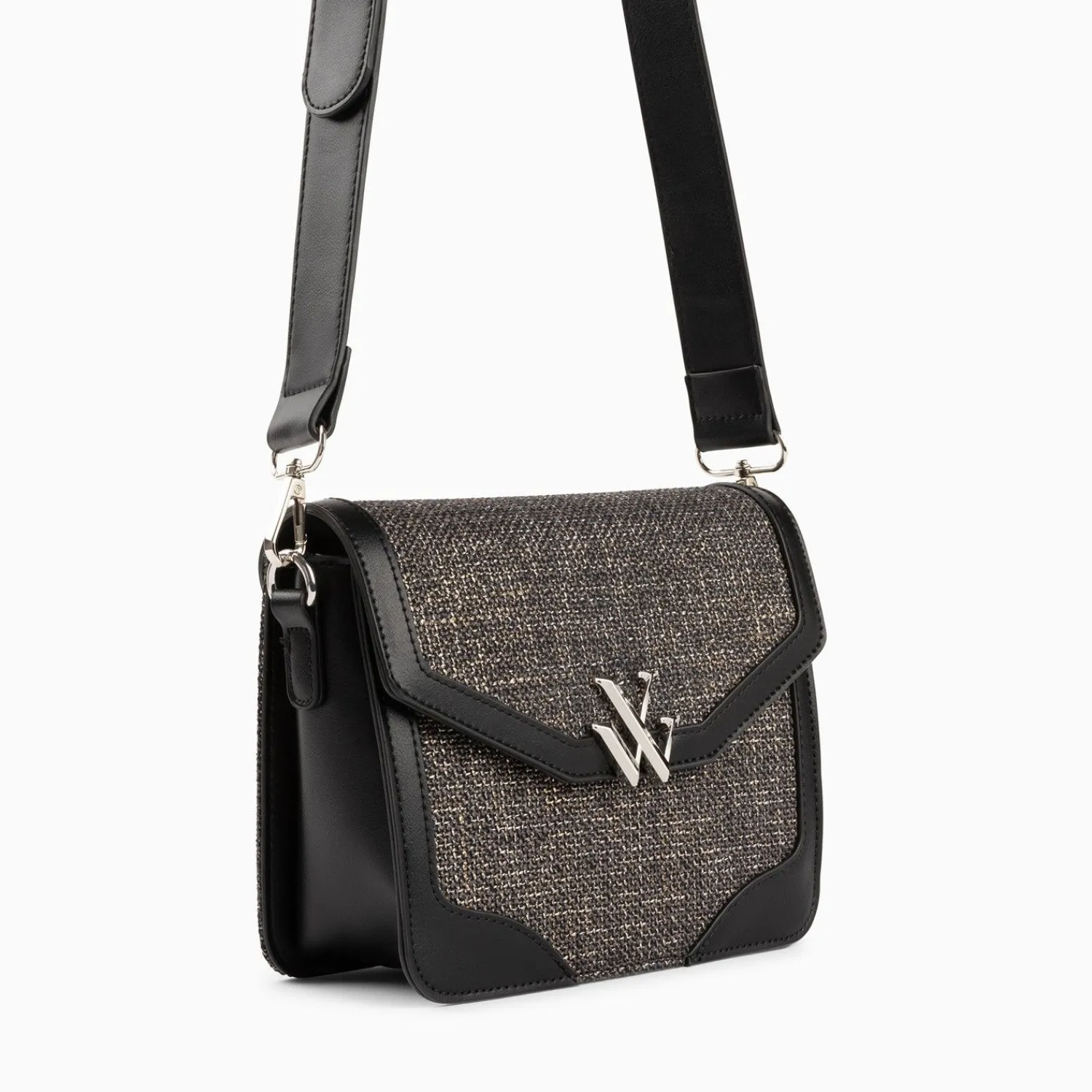 Vanessa Wu Sacs>Petit Sac Cartable Blair Noir En Tweed