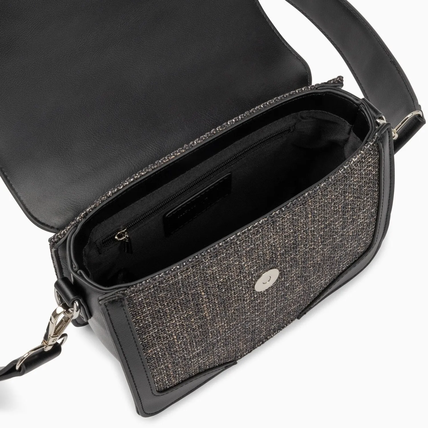 Vanessa Wu Sacs>Petit Sac Cartable Blair Noir En Tweed