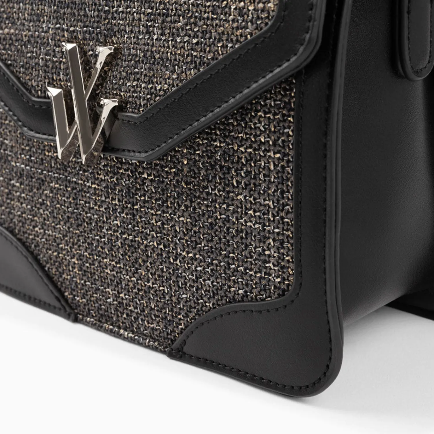 Vanessa Wu Sacs>Petit Sac Cartable Blair Noir En Tweed