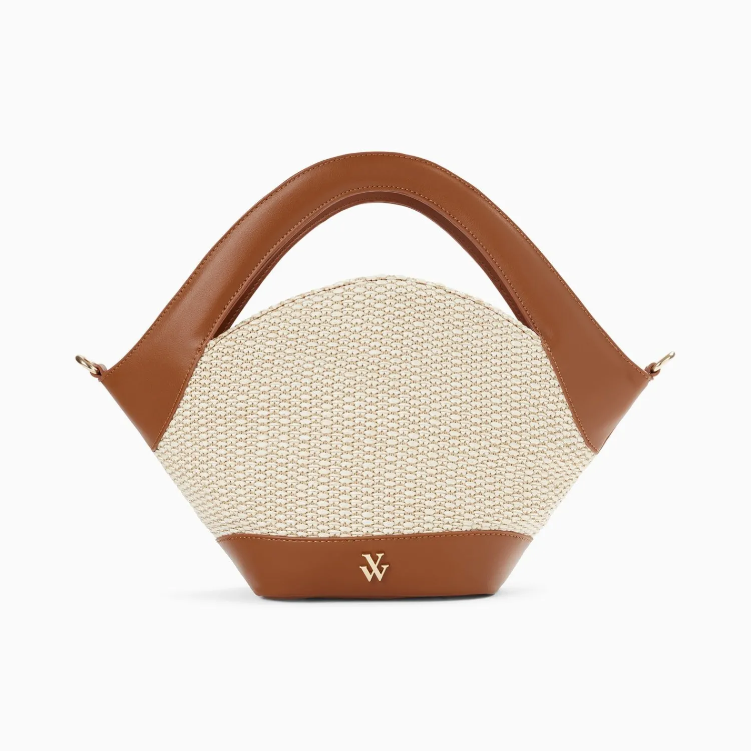 Vanessa Wu Sacs>Petit Sac Panier Juliane Beige Et Camel