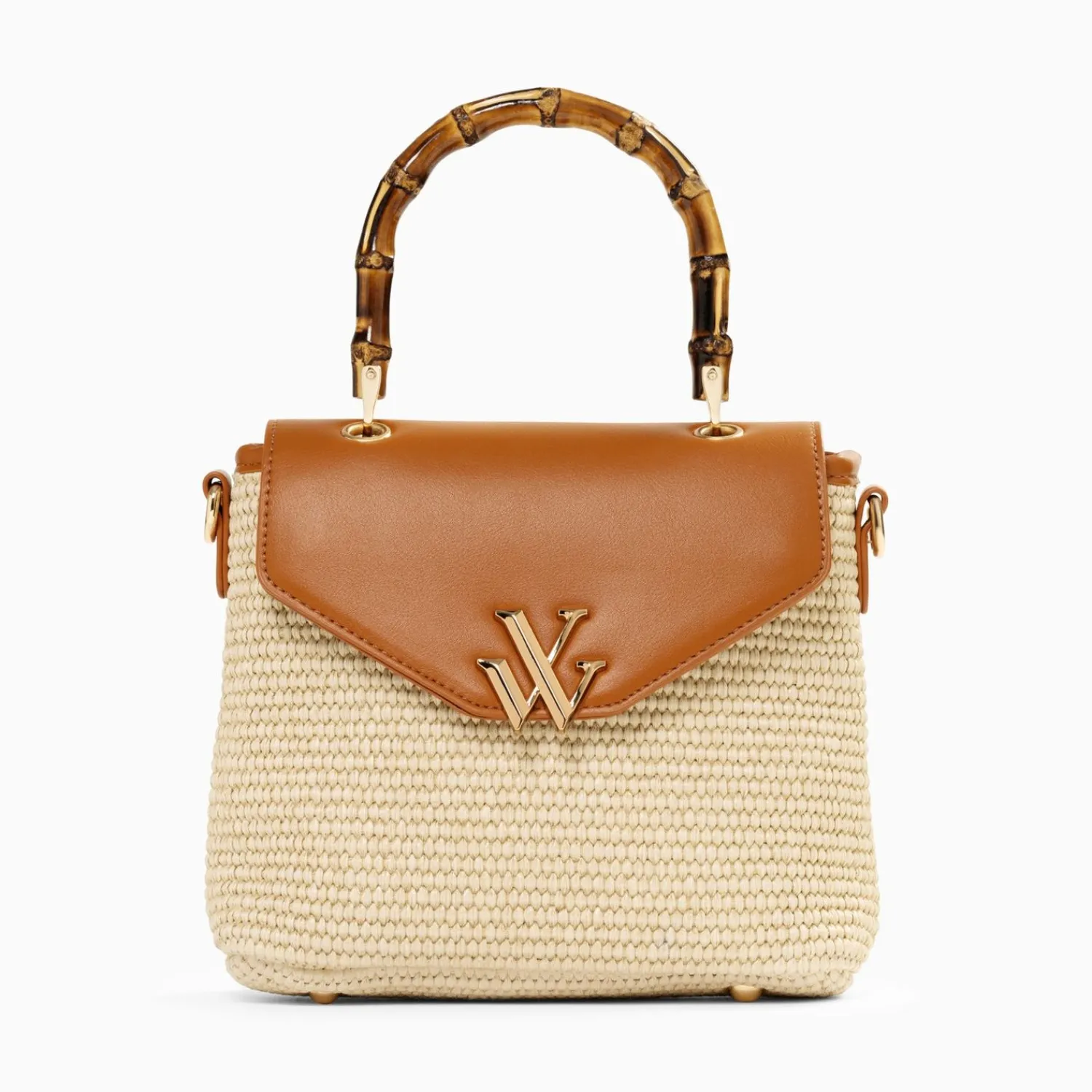 Vanessa Wu Sacs>Sac A Main Gwenaelle Camel A Anse En Faux Bambou