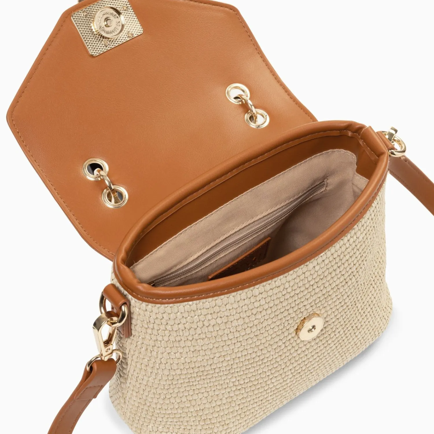 Vanessa Wu Sacs>Sac A Main Gwenaelle Camel A Anse En Faux Bambou