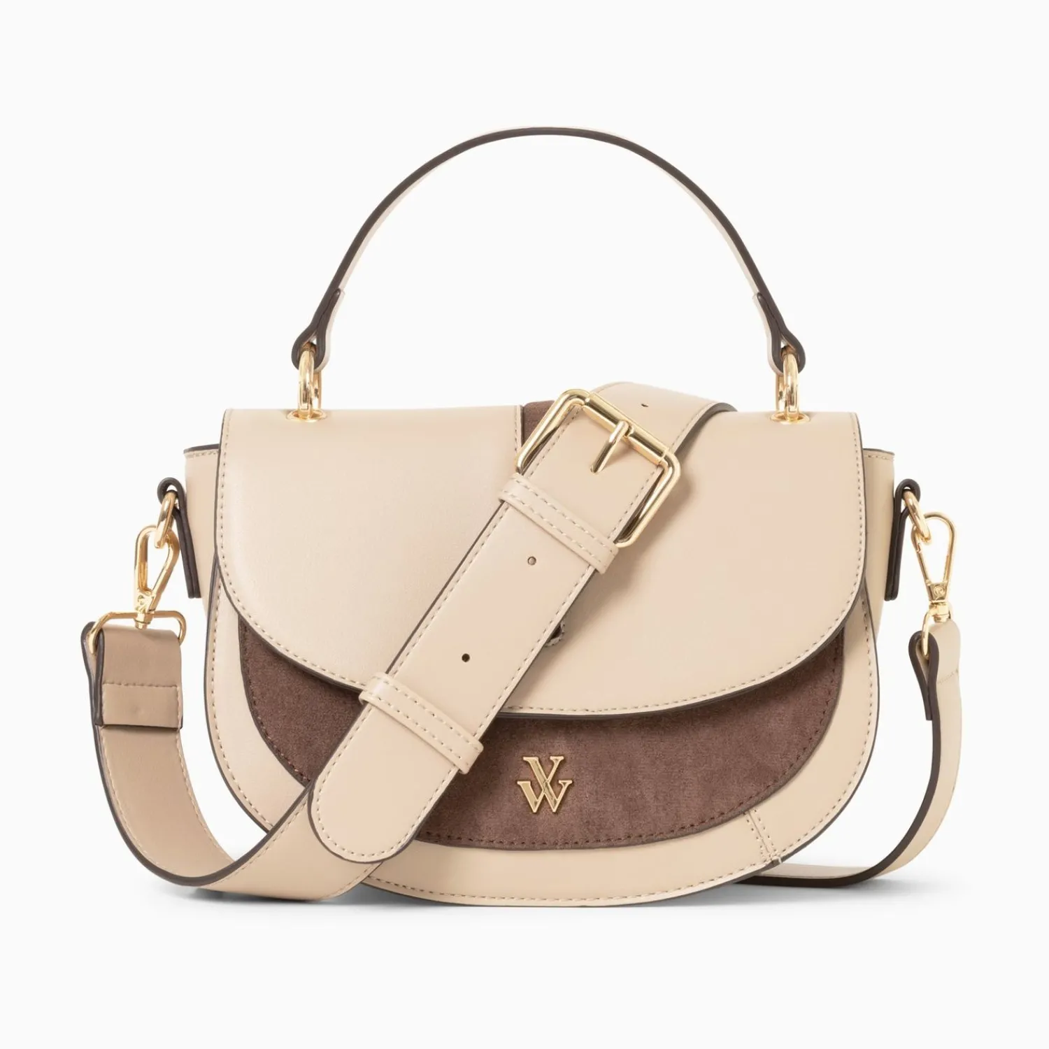 Vanessa Wu Sacs>Sac A Main Loeline Bi-Matiere Taupe