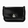 Vanessa Wu Sacs>Sac Bandouliere Bertina Noir A Rabat Et Faux Shearling
