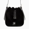 Vanessa Wu Sacs>Sac Bourse Gladis Noir En Fausse Fourrure