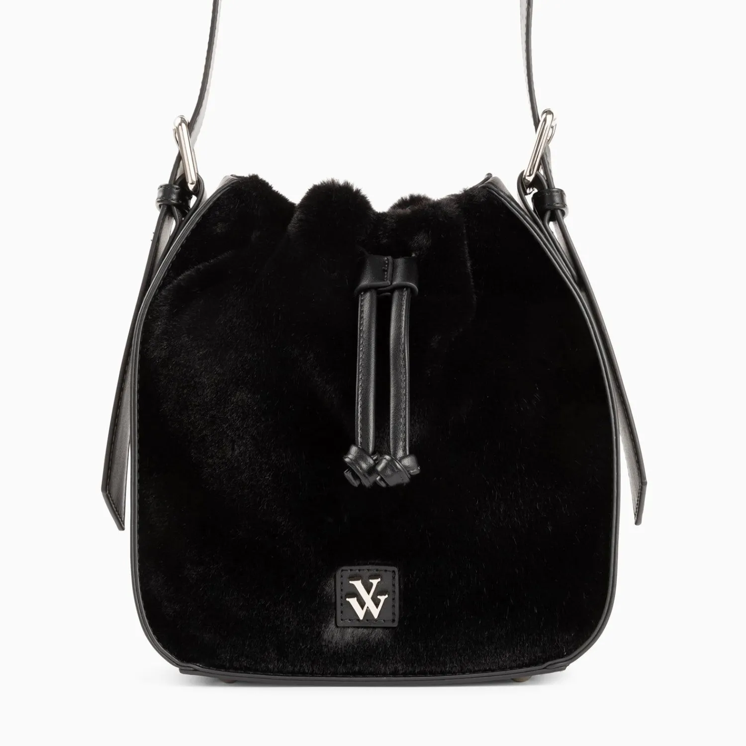 Vanessa Wu Sacs>Sac Bourse Gladis Noir En Fausse Fourrure