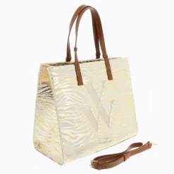 Vanessa Wu Sacs>Sac Cabas Monogramme Emilia Zebre Or