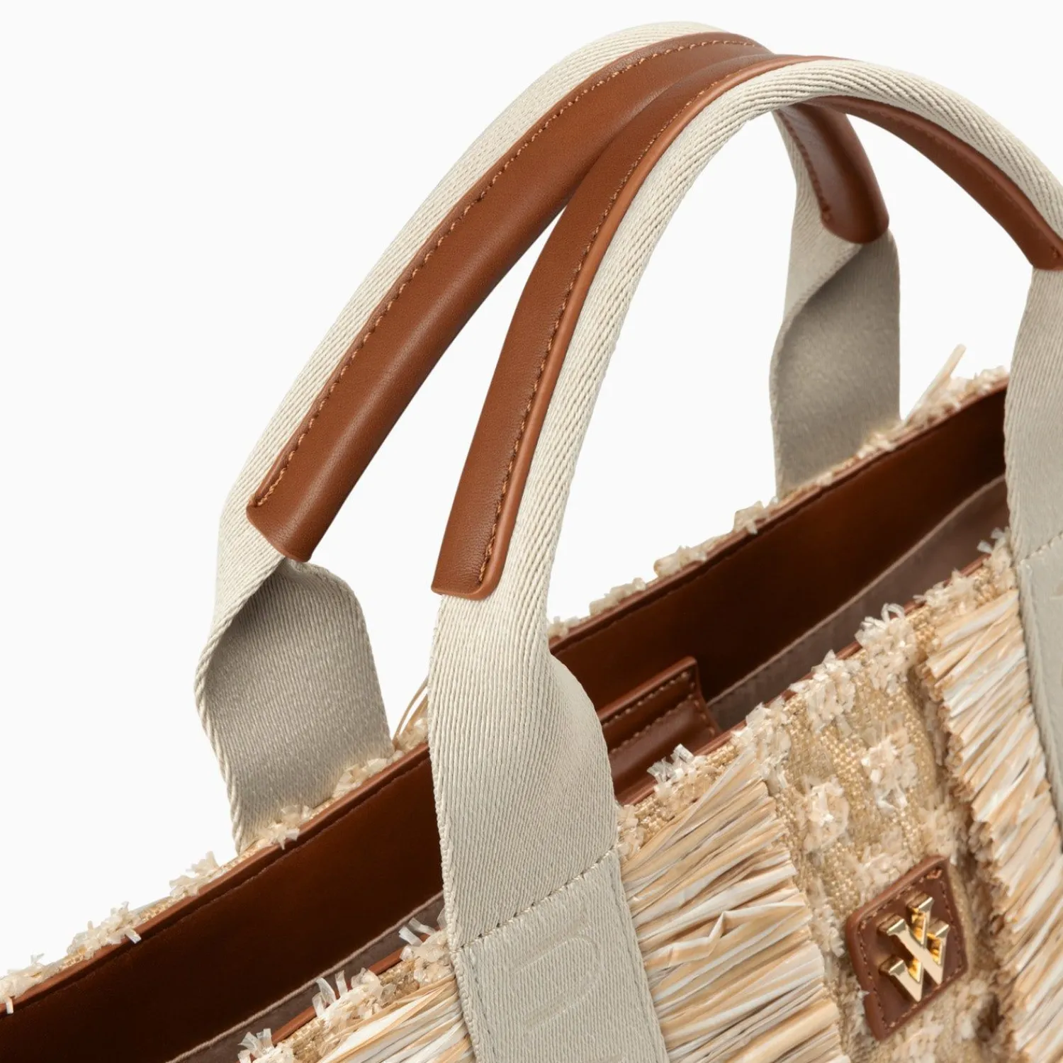 Vanessa Wu Sacs>Sac Cabas Trapeze Maya Beige A Franges