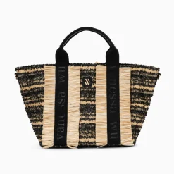Vanessa Wu Sacs>Sac Cabas Trapeze Maya Noir A Franges
