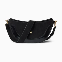 Vanessa Wu Sacs>Sac Demi-Lune Rym Noir Bi-Matiere