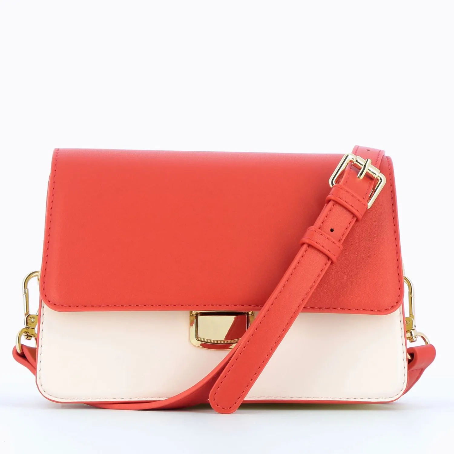 Vanessa Wu Sacs>Sac Rigide Lucia Rouge Et Jaune A Rabat
