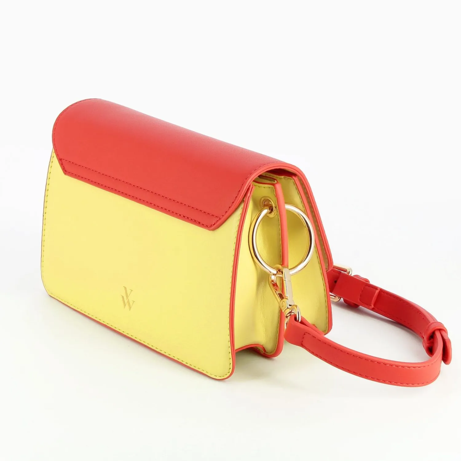 Vanessa Wu Sacs>Sac Rigide Lucia Rouge Et Jaune A Rabat