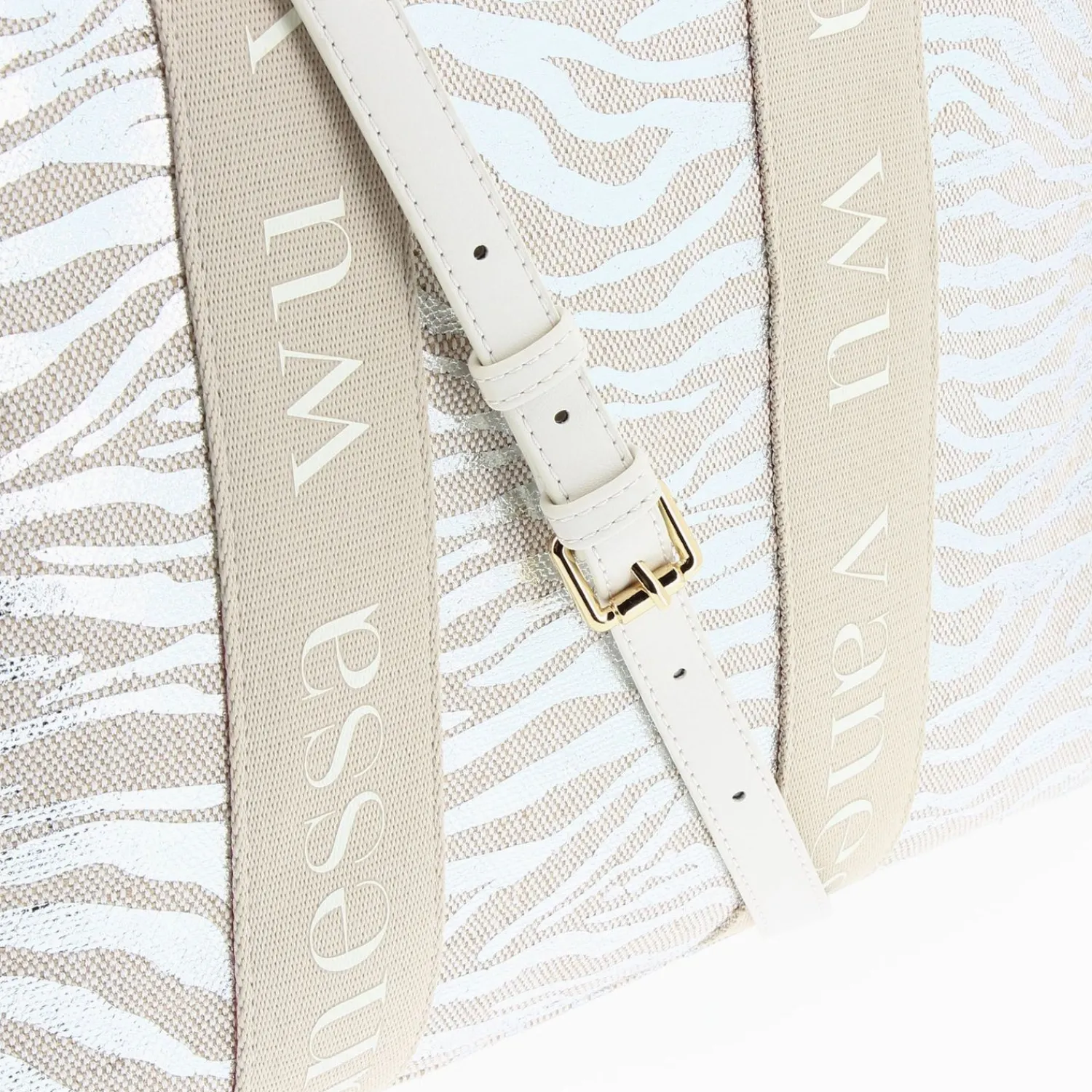 Vanessa Wu Sacs>Sac Shopper Carolina Zebre Argent A Anses Beige
