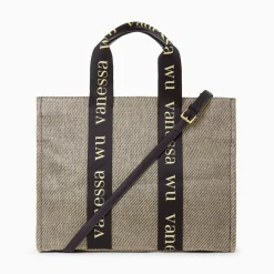 Vanessa Wu Sacs>Sac Shopper Maisie Oversize Taupe Et Noir