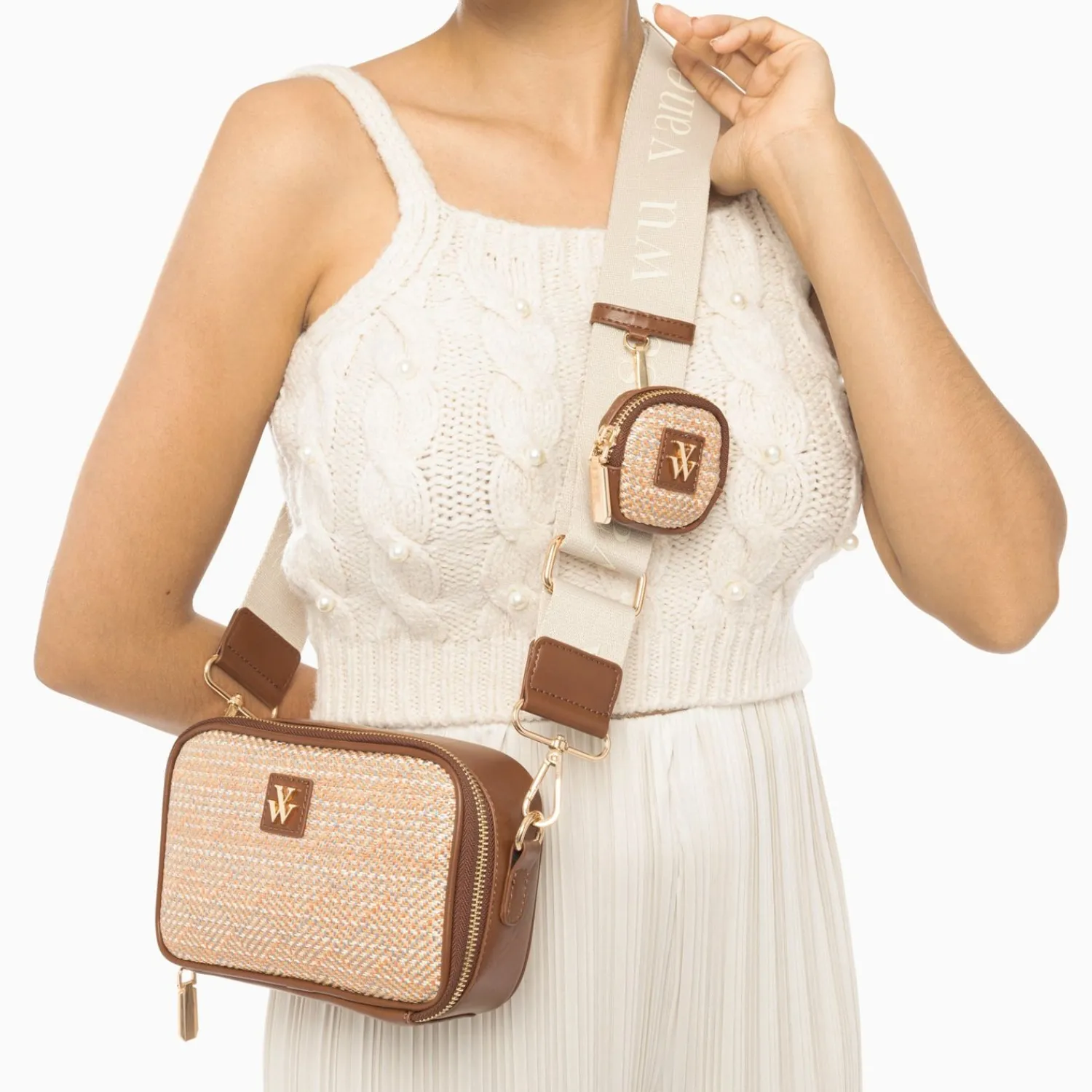 Vanessa Wu Sacs>Sacoche Eryn Marron A Mini Pochette