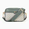 Vanessa Wu Sacs>Sacoche Manelle Verte A Toile Monogramme