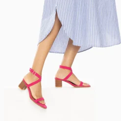 Vanessa Wu Sandales À Talon, Compensées>Sandales A Talon Bella Fuchsia A Doubles Brides