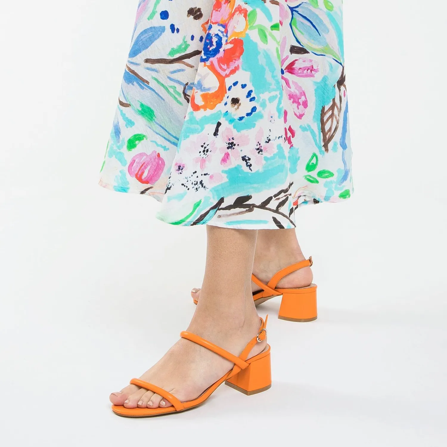Vanessa Wu Sandales À Talon, Compensées>Sandales A Talon Minimalistes Oriane Orange