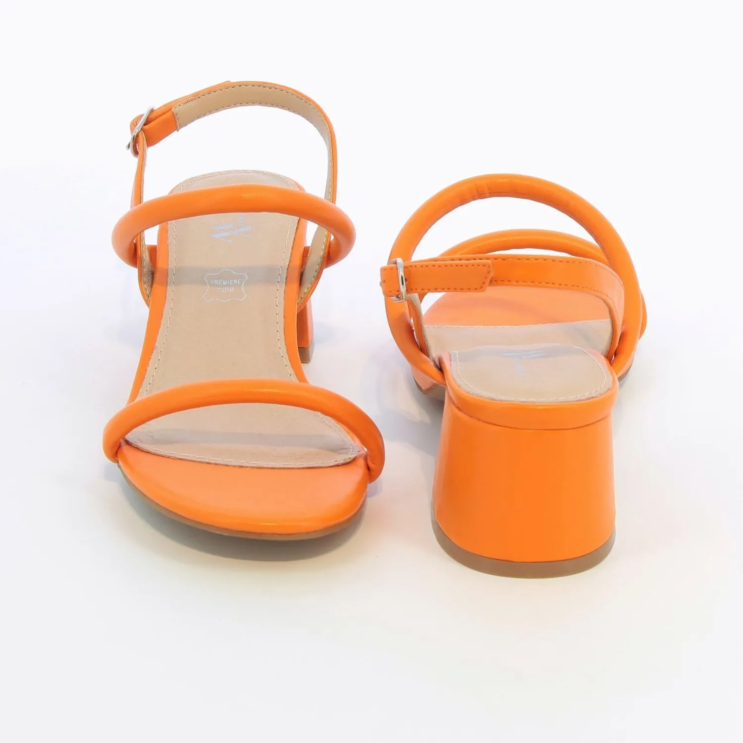 Vanessa Wu Sandales À Talon, Compensées>Sandales A Talon Minimalistes Oriane Orange