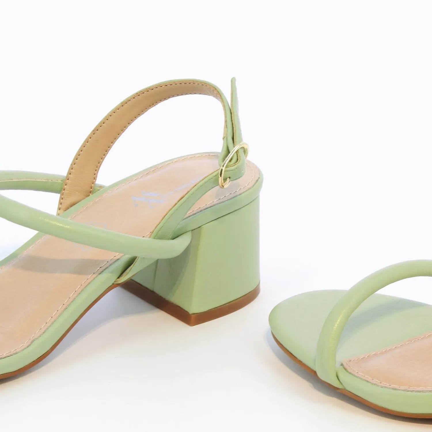 Vanessa Wu Sandales À Talon, Compensées>Sandales A Talon Minimalistes Oriane Vert Pastel