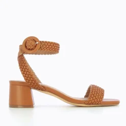 Vanessa Wu Sandales À Talon, Compensées>Sandales A Talon Tressees Emmeline Camel
