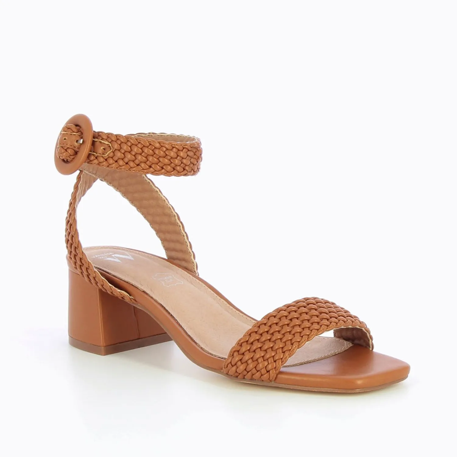 Vanessa Wu Sandales À Talon, Compensées>Sandales A Talon Tressees Emmeline Camel