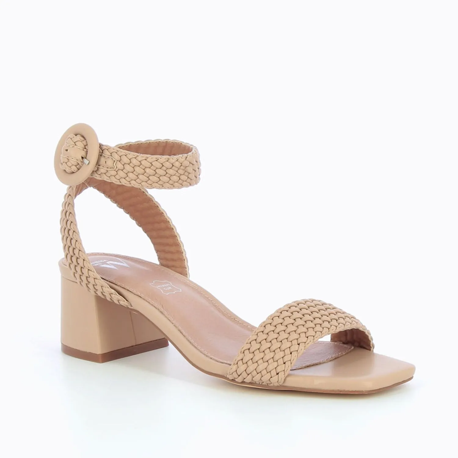 Vanessa Wu Sandales À Talon, Compensées>Sandales A Talon Tressees Emmeline Taupe Rose