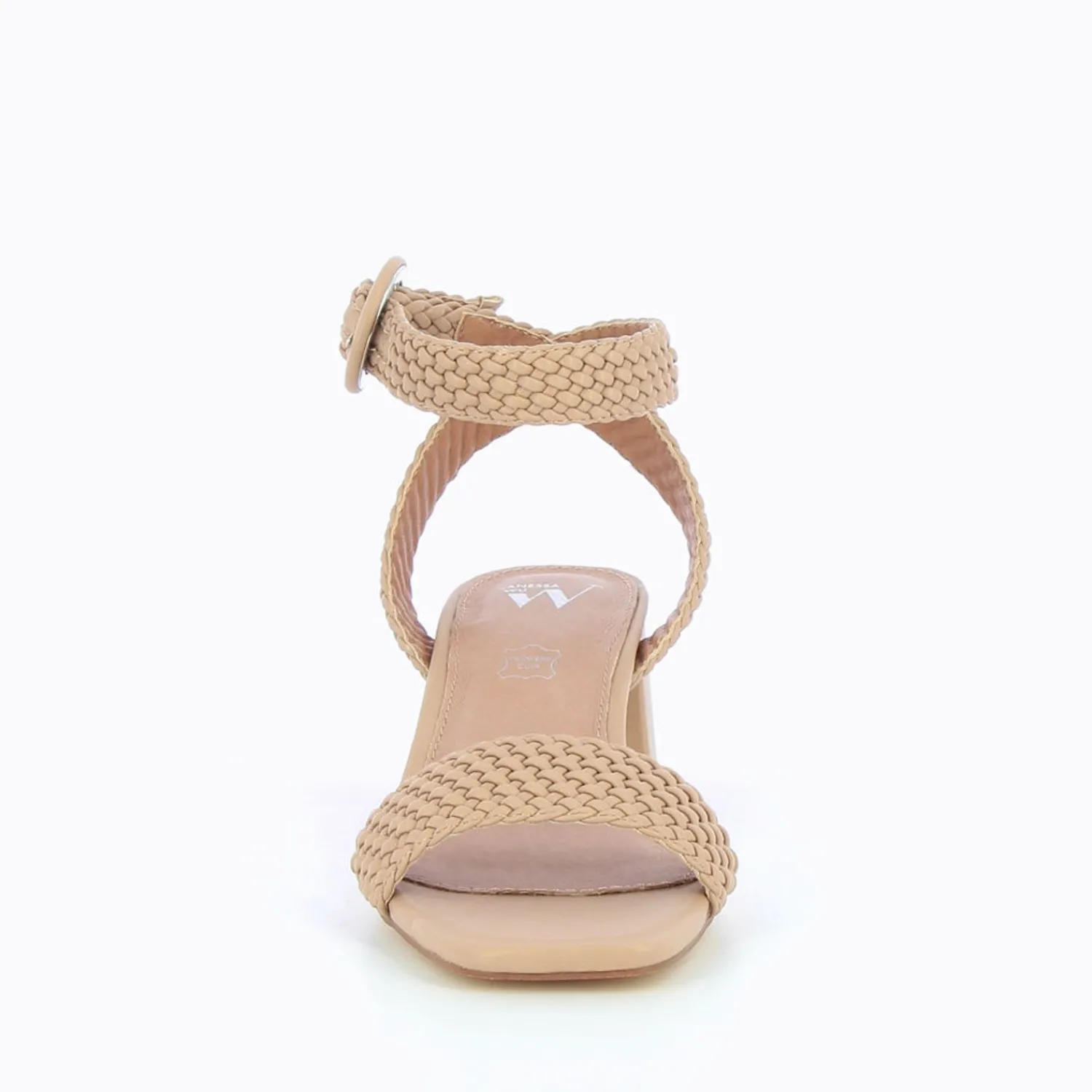 Vanessa Wu Sandales À Talon, Compensées>Sandales A Talon Tressees Emmeline Taupe Rose