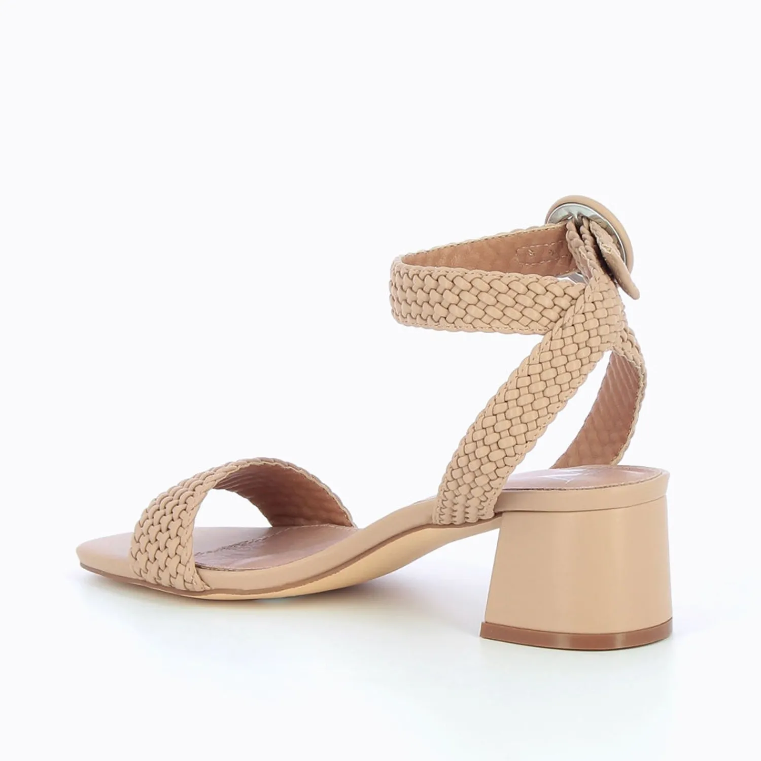Vanessa Wu Sandales À Talon, Compensées>Sandales A Talon Tressees Emmeline Taupe Rose