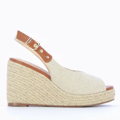 Vanessa Wu Sandales À Talon, Compensées>Sandales Compensees Gaelle En Tweed Beige