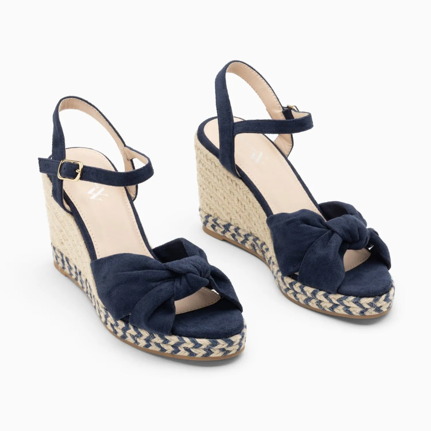 Vanessa Wu Sandales À Talon, Compensées>Sandales Compensees Nouees Georgina Marines