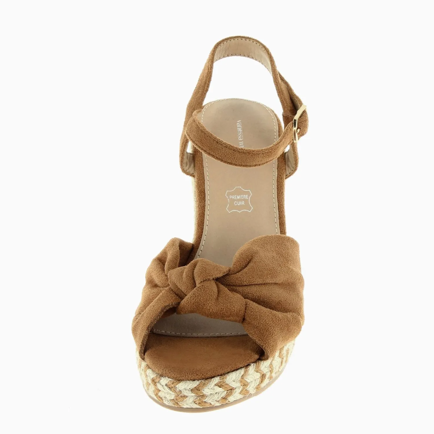 Vanessa Wu Sandales À Talon, Compensées>Sandales Compensees Nouees Zoella Camel
