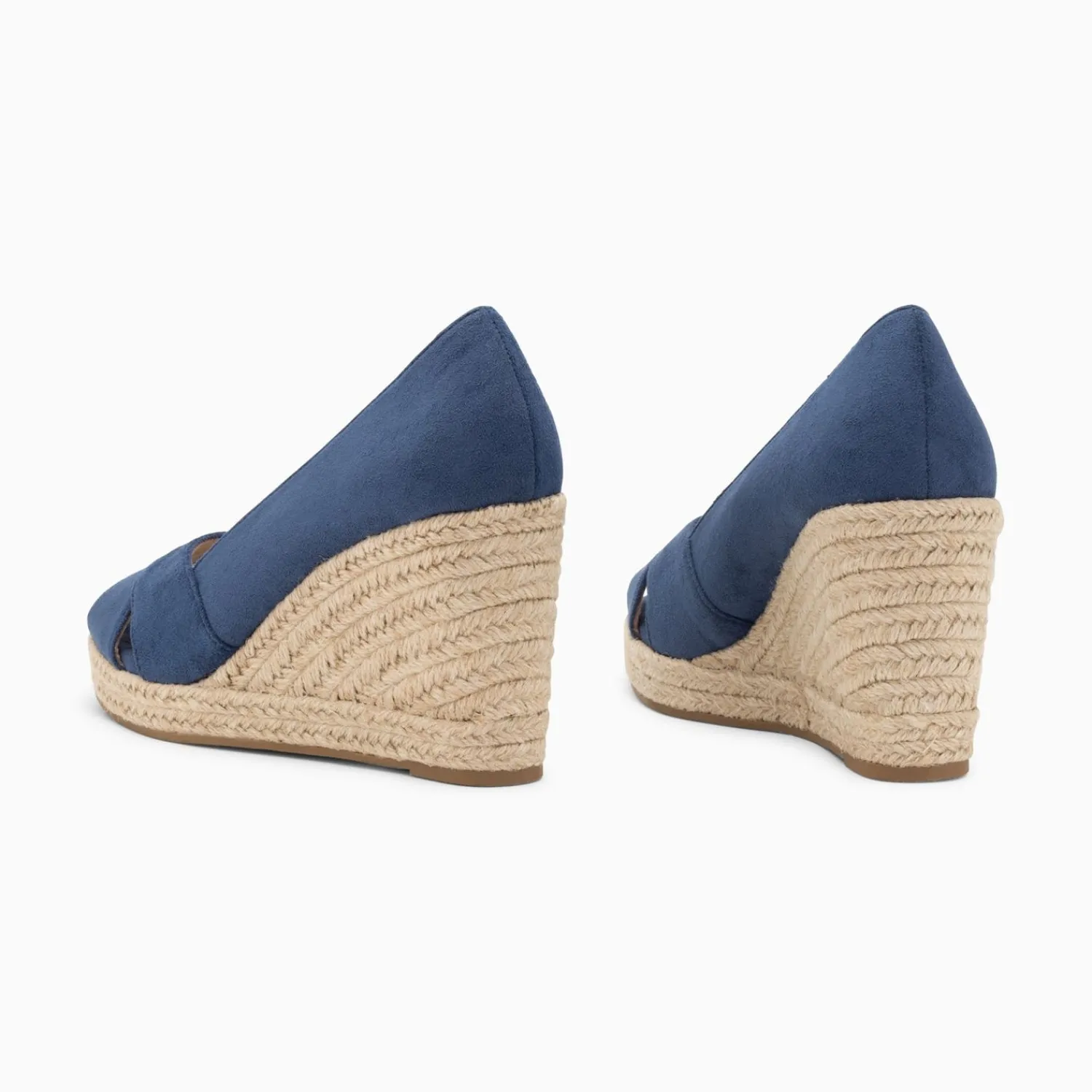 Vanessa Wu Sandales À Talon, Compensées>Sandales Compensees Peep-Toe Leonie Bleu Marine