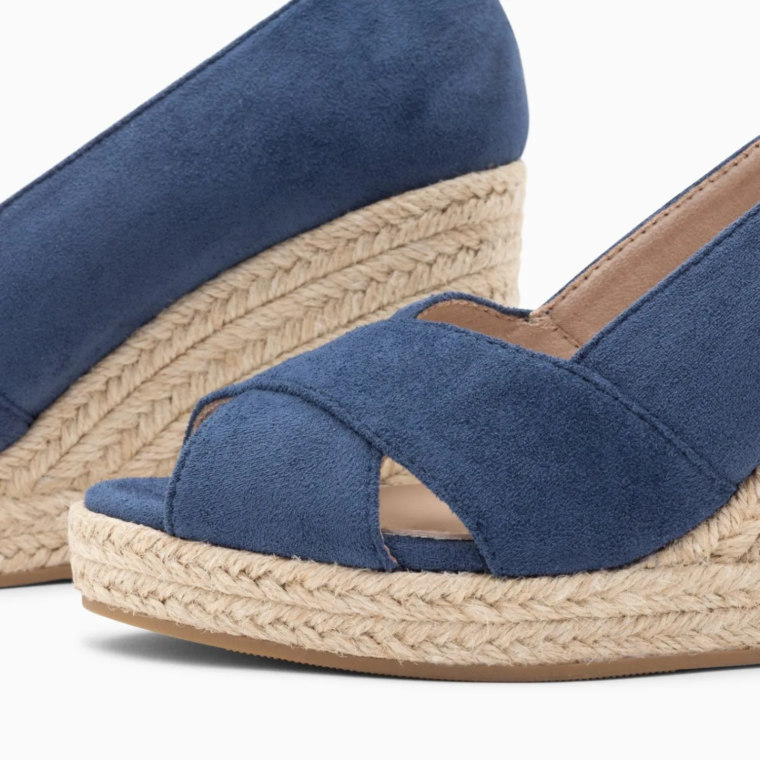Vanessa Wu Sandales À Talon, Compensées>Sandales Compensees Peep-Toe Leonie Bleu Marine