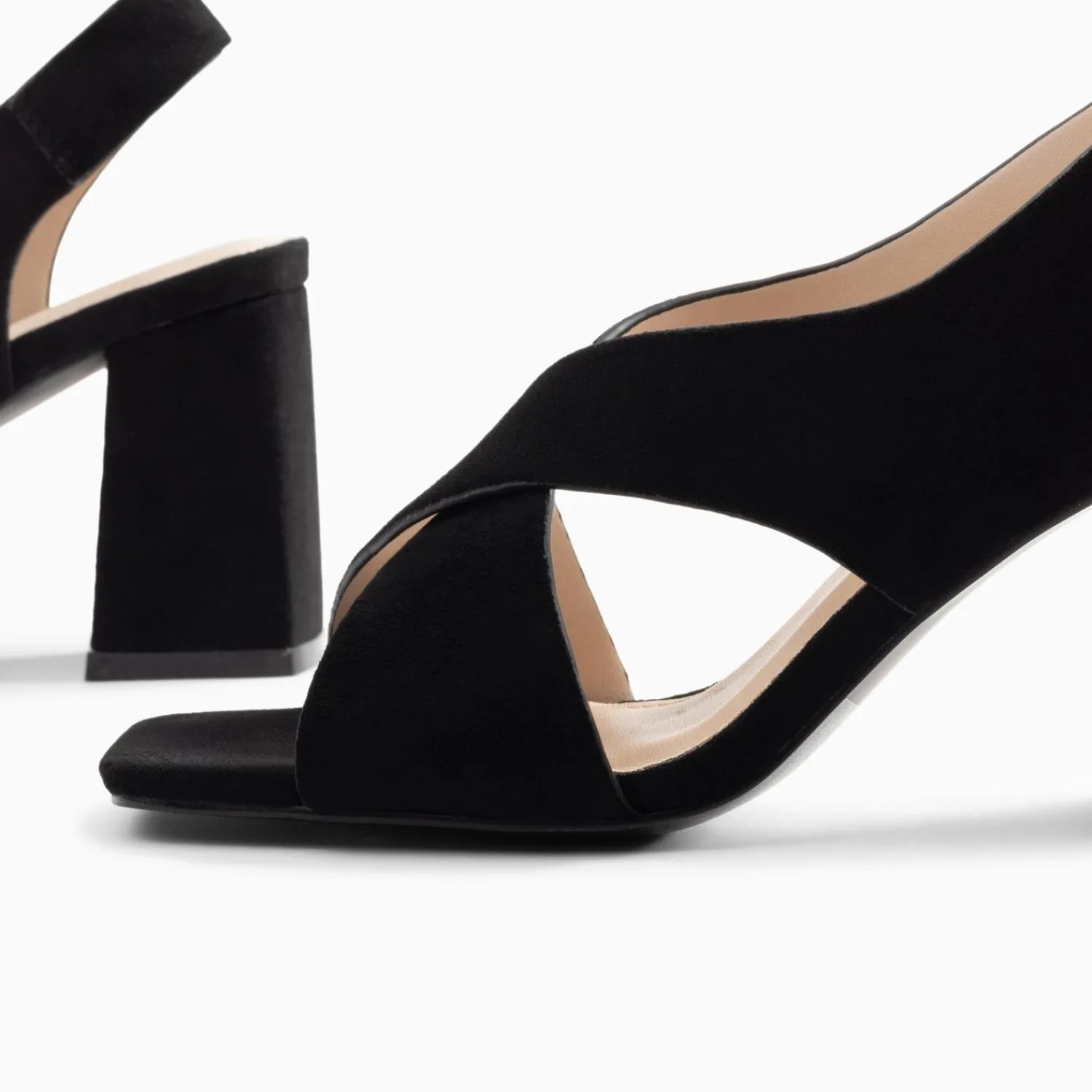 Vanessa Wu Sandales À Talon, Compensées>Sandales Lauren Noires A Brides Croisees Et Talon Haut