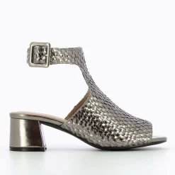 Vanessa Wu Sandales À Talon, Compensées>Sandales Manuella Anthracite Tressees Peep-Toe