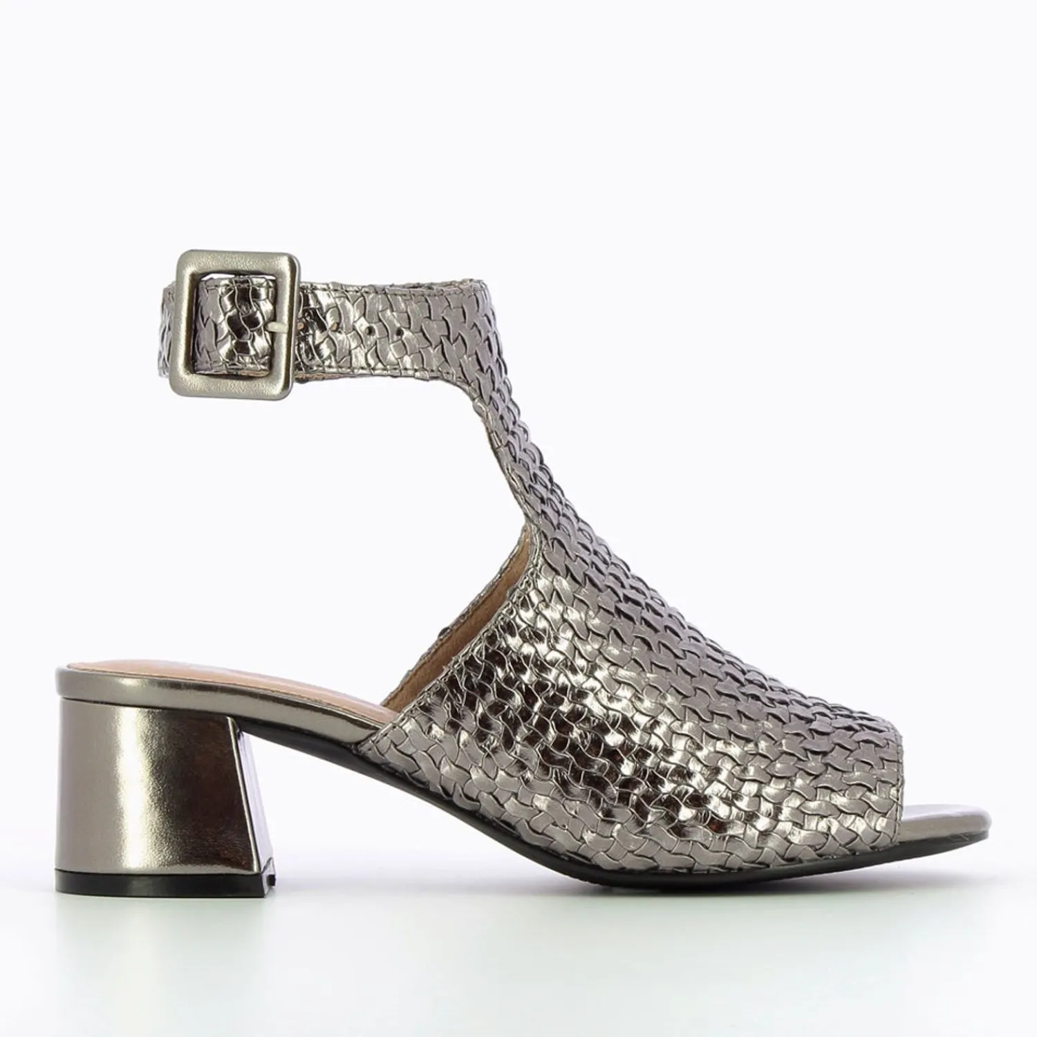 Vanessa Wu Sandales À Talon, Compensées>Sandales Manuella Anthracite Tressees Peep-Toe