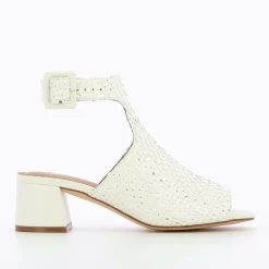 Vanessa Wu Sandales À Talon, Compensées>Sandales Manuella Blanches Tressees Peep-Toe